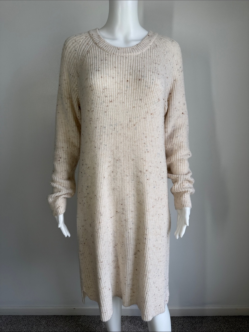 Madewell Curved Hem Long Sleeve Sweater Dress - Size M